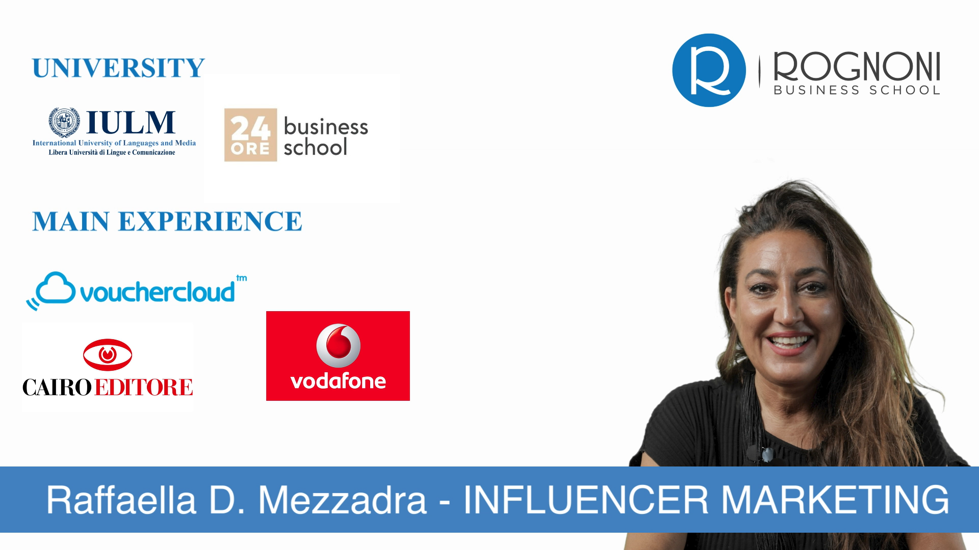 RAFFAELLA D. MEZZADRA è responsabile dell'area DIGITAL<br />
<br />
È laureata in relazioni pubbliche presso l'università IULM. Ha inoltre un Master in Sales & Marketing<br />
<br />
Da oltre dieci anni ricopre ruoli manageriali nel Digital Marketing e Influencer Marketing in aziende multinazionali